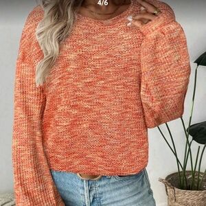 Source Unknown Vibrant Orange Knit Sweater